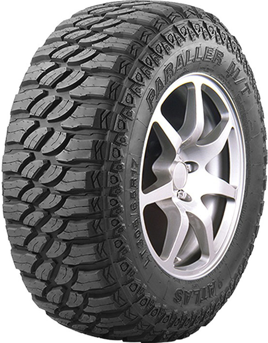 2 New Atlas Paraller M/T LT Tires – 33X12.50R15 Load C 6 Ply – Mud Terrain, Black Sidewall, 50k Mile Warranty